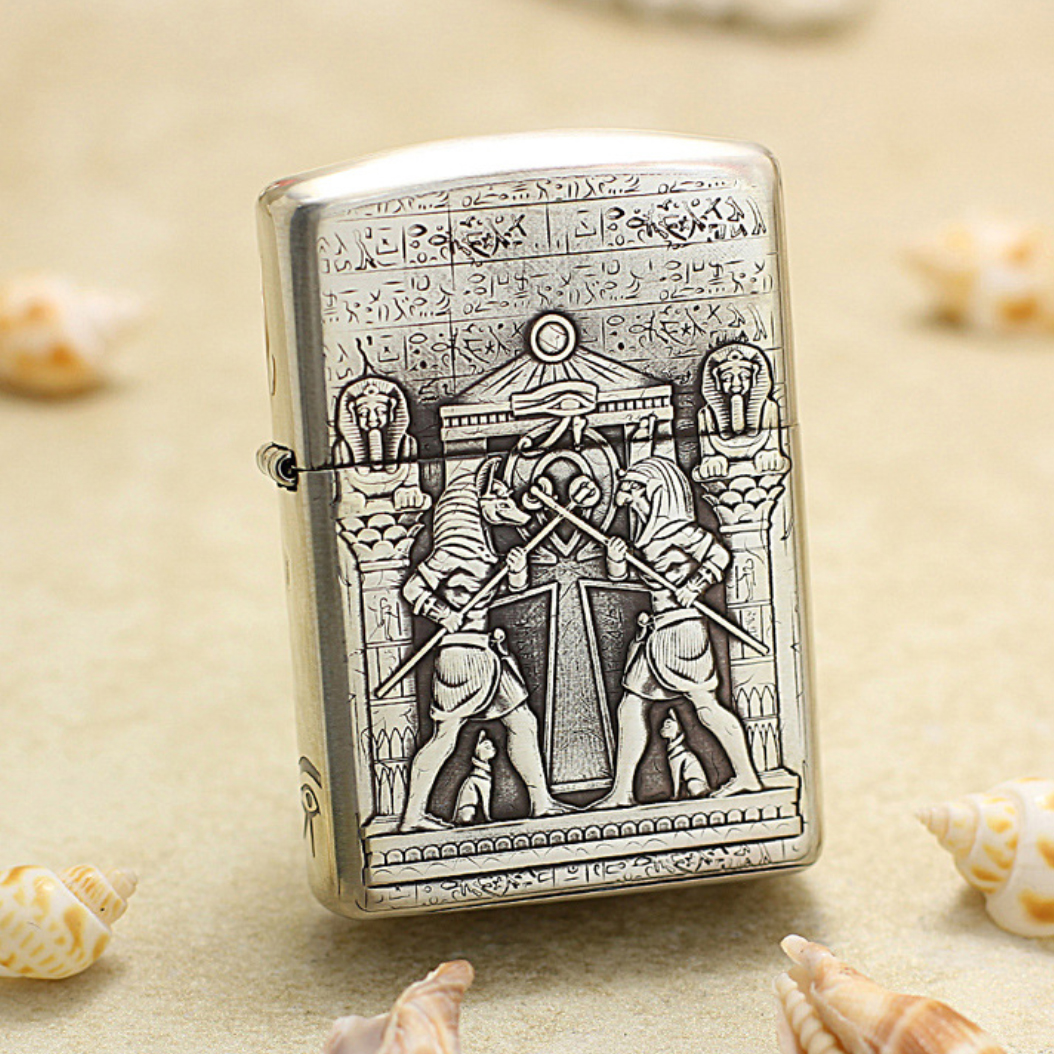 Zippo Armor Sterling Silver Ancient Egyptian Culture Lighter