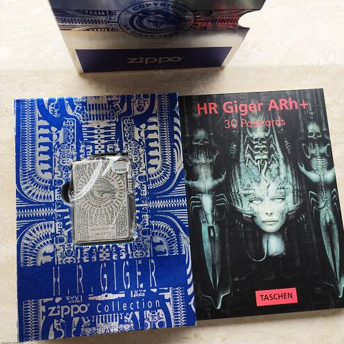 Japanese Plated Silver Zippo H.R. GIGER Alien Lighter Limited Edition