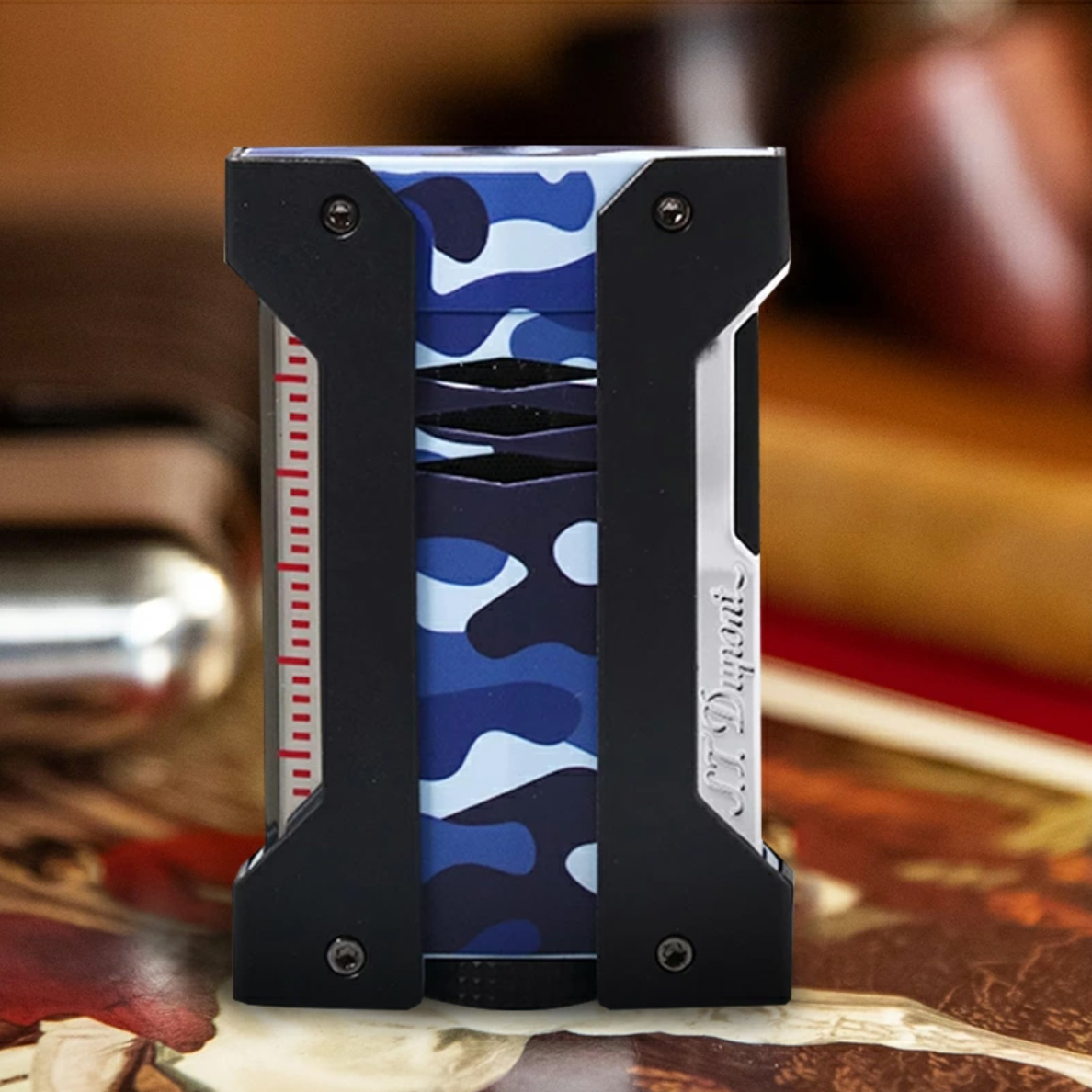 S.T. Dupont Defi Extreme Blue Camo Camouflage Lighter 21411