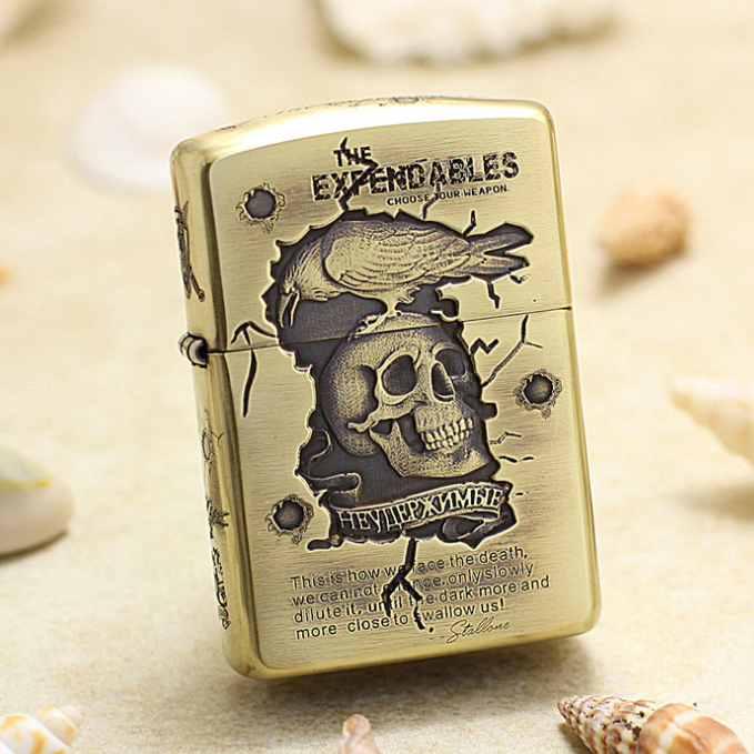 Etching Brass Armor 3D 5-Sides The Expendables Zippo Lighter