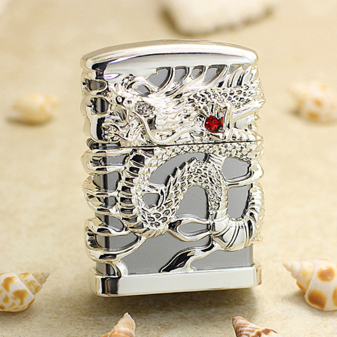 Zippo Plated Silver Dragon Jacket Lighter