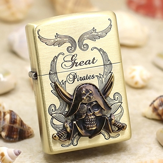 Japanese Zippo Brass The Great Pirates Emblem Limited Edition Lighter