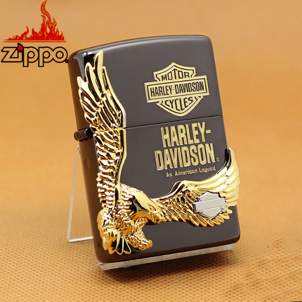Zippo Harley Davidson Limited Edition Black Gold Plated Eagle HDP-14