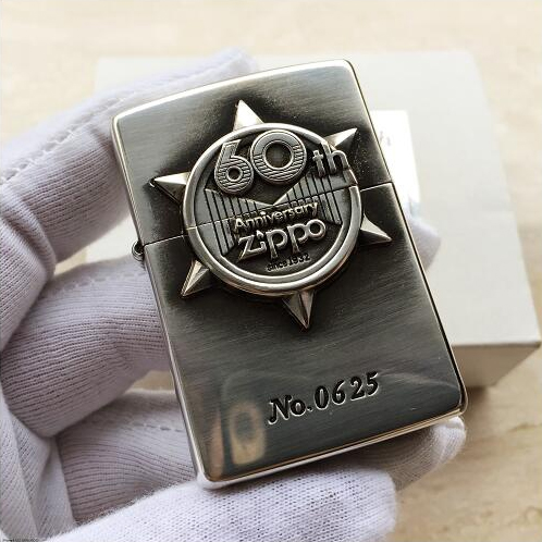 Japanese Smoked Silver 60th Anniversary Zippo Lighter Limited Edition