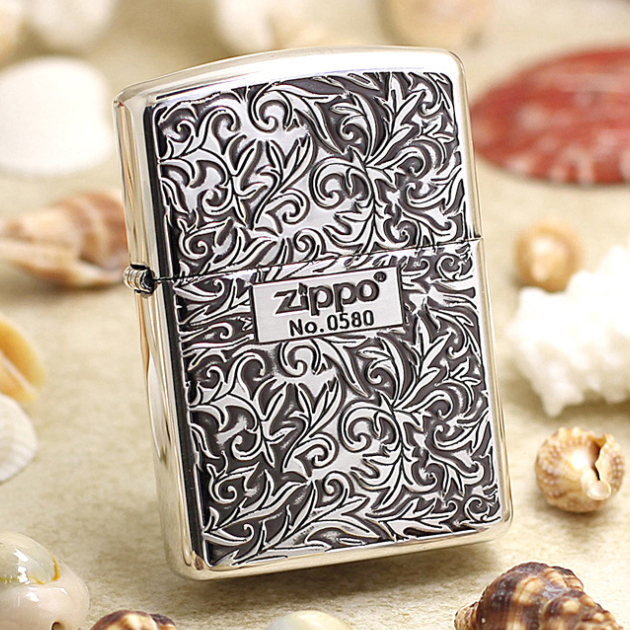 Japanese Smoked Silver Arabesque Zippo Lighter Limited Edition