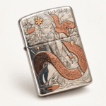 Geisha and Serpent Five-Side Sterling Silver Zippo Armor Lighter - Image 2