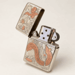 Geisha and Serpent Five-Side Sterling Silver Zippo Armor Lighter - Image 15