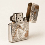 Geisha and Serpent Five-Side Sterling Silver Zippo Armor Lighter - Image 17