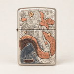 Geisha and Serpent Five-Side Sterling Silver Zippo Armor Lighter - Image 20