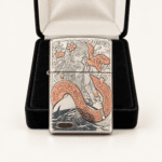 Geisha and Serpent Five-Side Sterling Silver Zippo Armor Lighter
