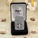 KZ014 sterling silver St Benedict lighter in Zippo presentation box