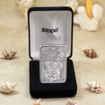 Brave Troops five-side engraved sterling silver Zippo lighter presented in its original black box
