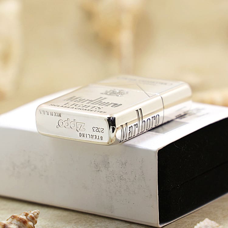 sterling silver cigarettes price Zippo Sterling Silver 5-Sides Marlboro Club Lighter