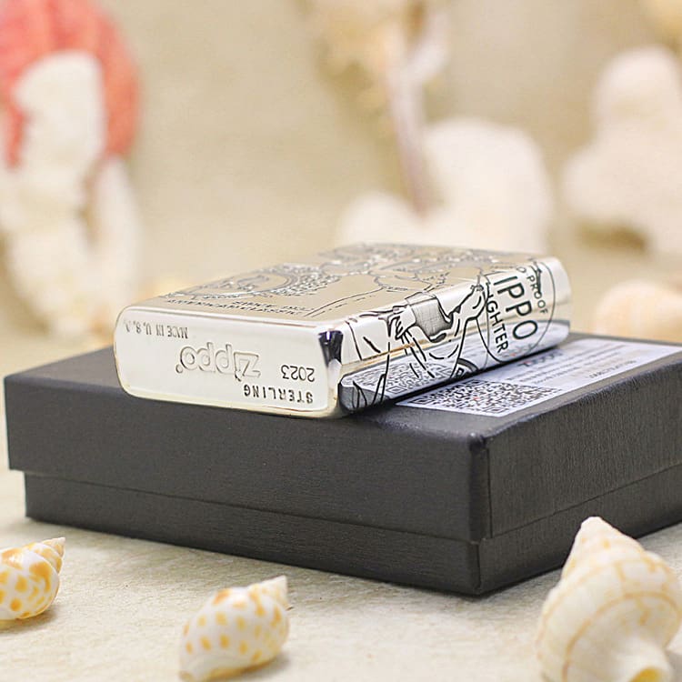 Zippo Sterling Silver 5-Sides Windy Design Lighter