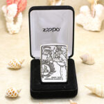 Windy heritage collage sterling silver Zippo lighter presented in its original black box