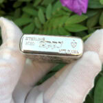 Second bottom stamp view of the 2020 sterling silver Zippo Armor lighter