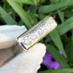 Top view of the arabesque woman sterling silver Zippo Armor lighter