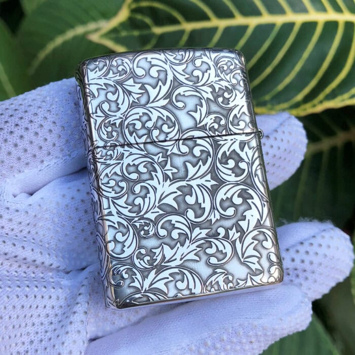 Arabesque Cross Sterling Silver Zippo Lighter