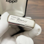 Sterling silver bottom stamp on the Zippo #15 Classic lighter