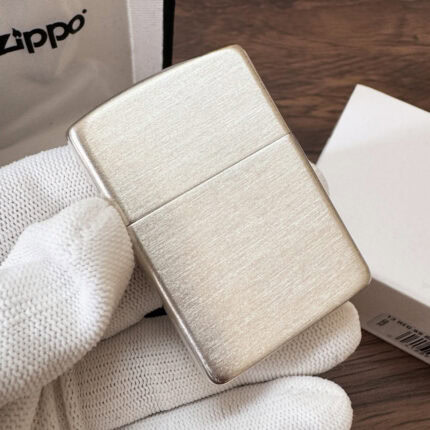 Zippo #13 brushed sterling silver Classic lighter, front view