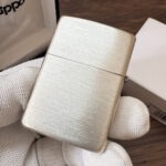 Clean reverse panel of the Zippo #13 brushed sterling silver lighter