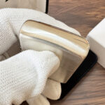 Rounded top surface of the Zippo #13 sterling silver case