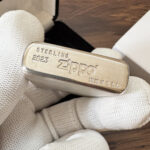 Sterling silver bottom stamp on the Zippo #13 lighter