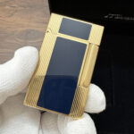 S.T. Dupont Ligne 2 Windsor blue lacquer and yellow gold finish lighter 16381 – product view 18