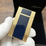 S.T. Dupont Ligne 2 Windsor blue lacquer and yellow gold finish lighter 16381 – product view 27