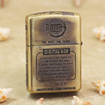 Lucky Strike brass Zippo Armor lighter vintage emblem detail