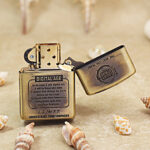 Lucky Strike Zippo Armor lighter engraved side view