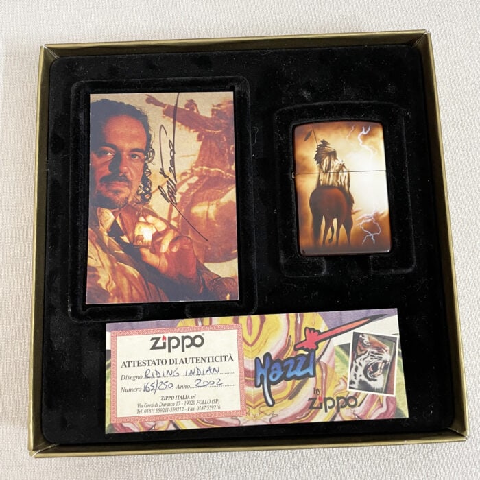 Zippo 2002 Mazzi Riding Indian Airbrush Lighter MZ003