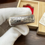 Game of Thrones five-side sterling silver Zippo lighter – top-edge engraving with a heraldic animal motif