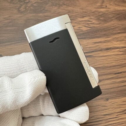 S.T. Dupont Slim 7 matte black and brushed chrome torch lighter 027710