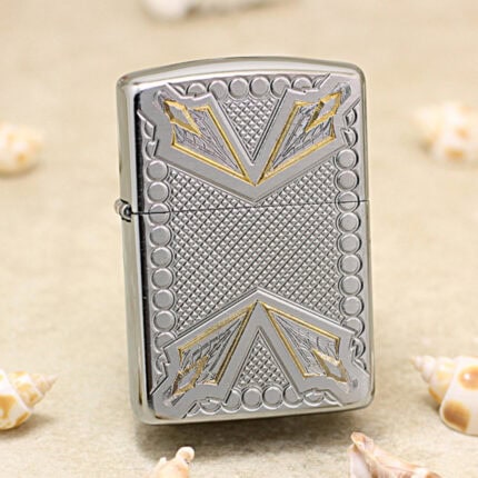 Zippo Armor Dagger Design lighter 28808 in Brushed Chrome
