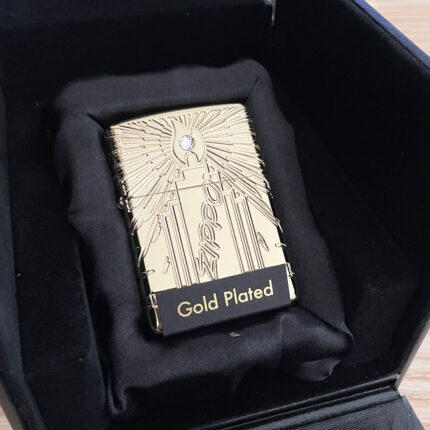 Zippo Lights at All Times Gold-Plated Armor Lighter 29261