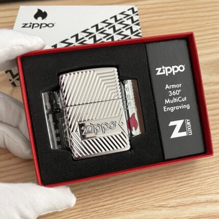 Zippo Armor Bolts Design lighter 29672 in High Polish Chrome