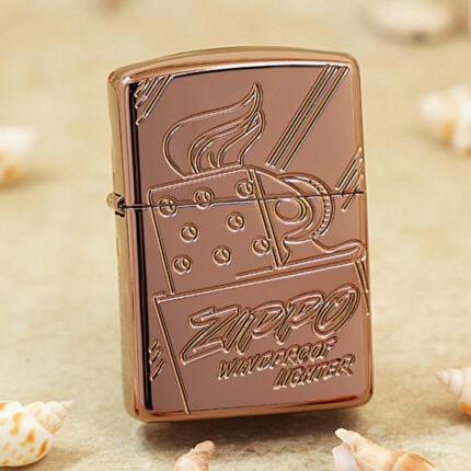Zippo Armor Script Logo Collectible lighter 48768 in Rose Gold