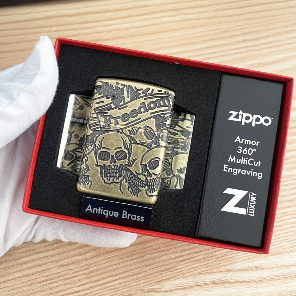 Zippo Armor MultiCut Freedom Skull Design Lighter 49035