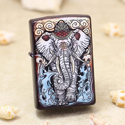 Zippo Elephant design full-wrap color lighter