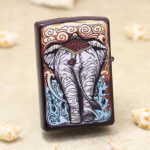 Zippo Elephant design full-wrap color lighter – alternate view 1
