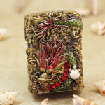 Zippo antique brass glow-in-the-dark Dragon jacket lighter