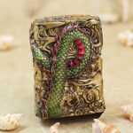 Zippo antique brass glow-in-the-dark Dragon jacket lighter – alternate view 1