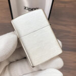 Zippo #27 brushed sterling silver Armor lighter, reverse view