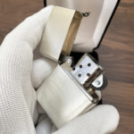 Open Zippo #27 brushed sterling silver Armor lighter