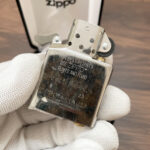 Rounded top edge of the Zippo #27 brushed sterling silver lighter