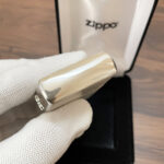 Hinge-side profile of the Zippo #27 sterling silver Armor lighter