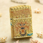 Zippo gold-tone enamel Dragon jacket lighter