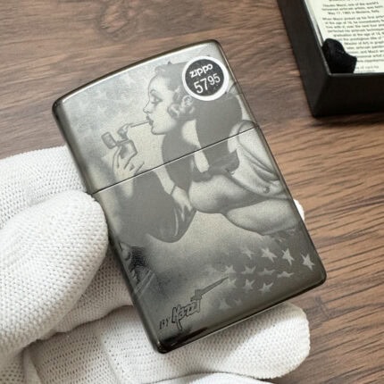 Zippo Mazzi Windy Girl & Zippo Car Ebony Lighter 20448