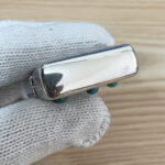 Japanese Zippo silver Maya design turquoise inlay lighter – alternate view 4
